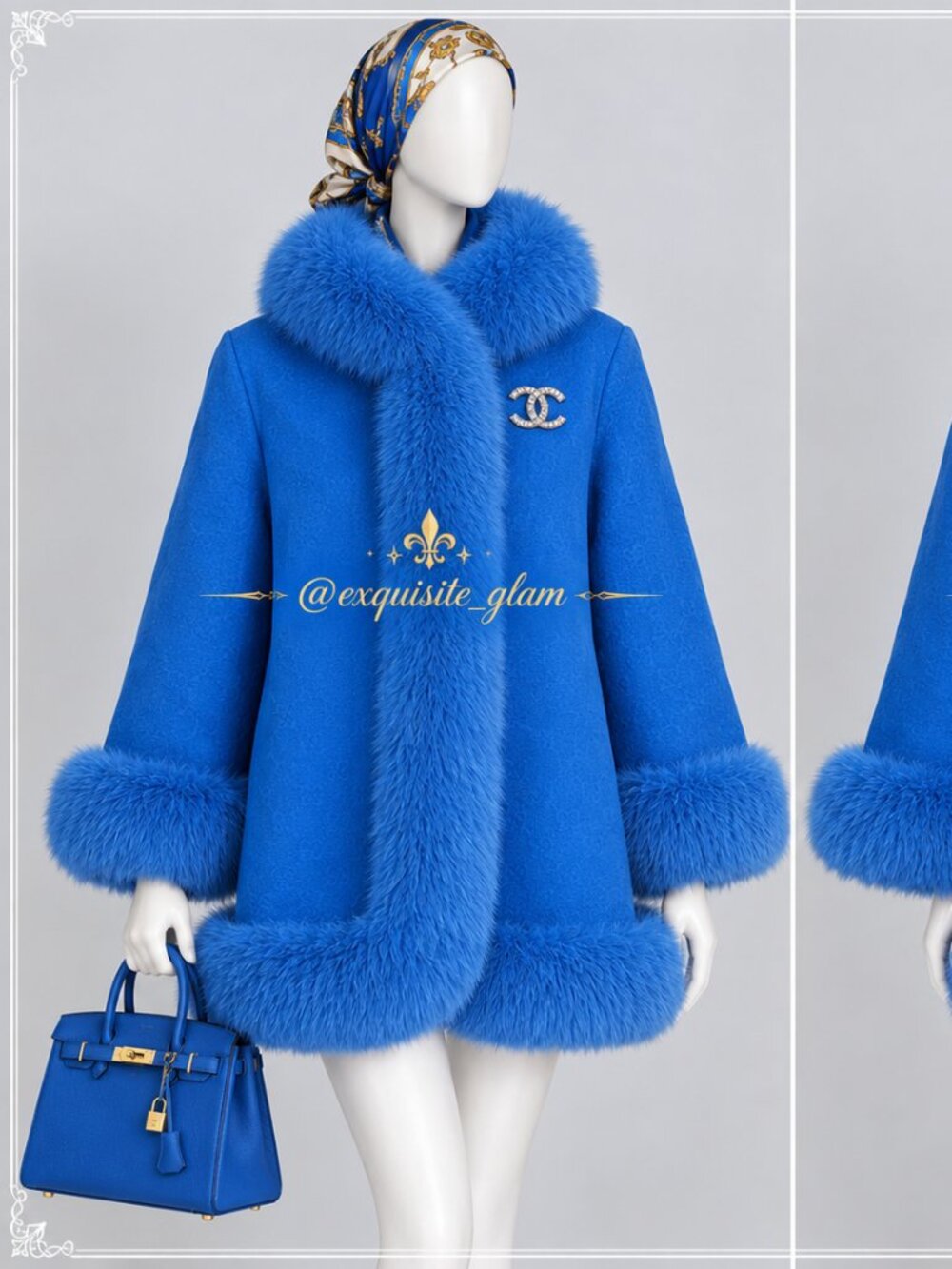 💎Luxury Jacket Coat Genuine Real Fur Couture Stylish Glamour Stroller Vest Cape
